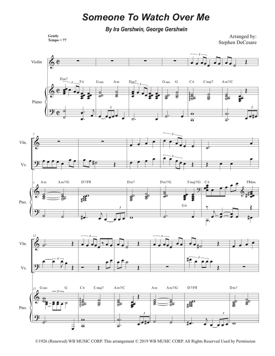 Someone To Watch Over Me Someone To Watch Over Me Piano Trio scores gallery preview page 1