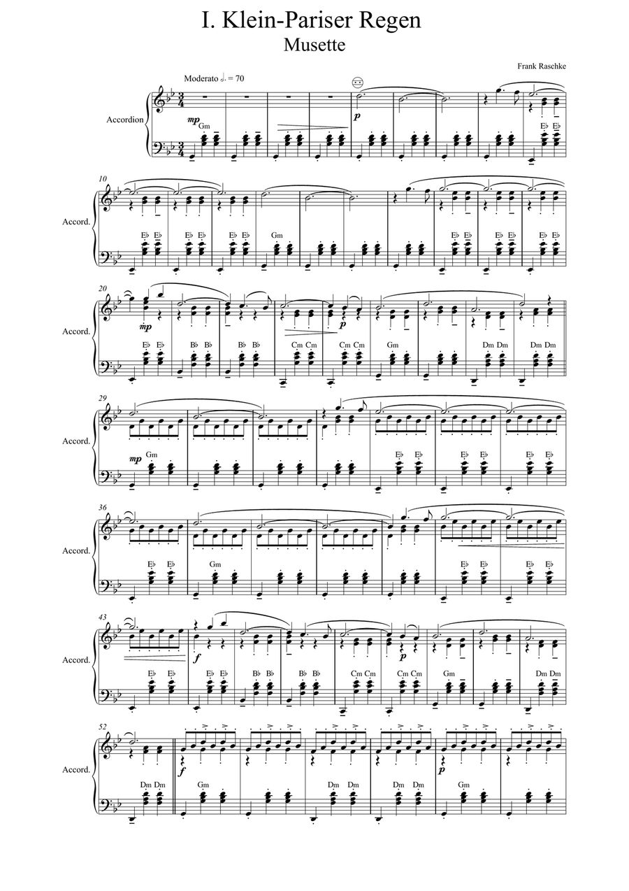 Klein-Pariser Regen - Musette Accordion scores gallery preview page 2