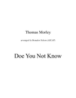 Doe You Not Know (trumpet, horn, trombone or baritone)