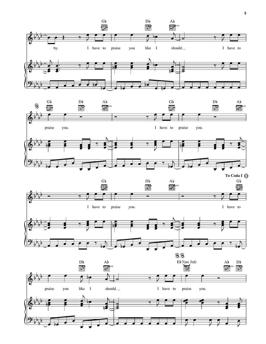 Praise You (Praise U) Praise You (Praise U) Piano, Vocal, Guitar scores gallery preview page 4