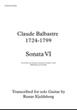 Claude Balbastre - Sonata VI transcribed for Solo Classical Guitar