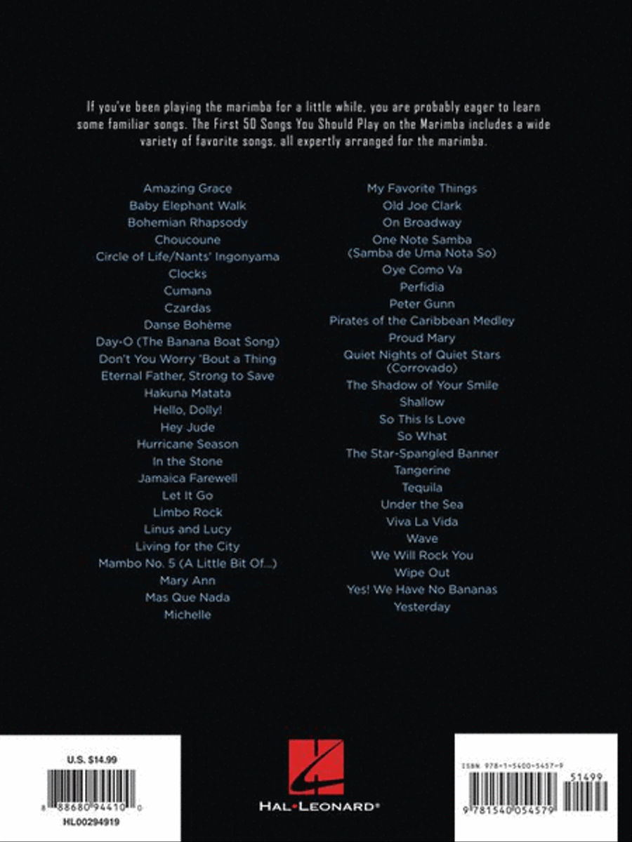 First 50 Songs You Should Play on Marimba Marimba scores gallery preview page 8