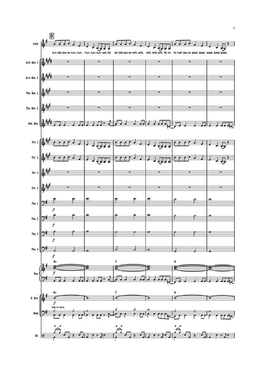 Shake It Off Shake It Off Jazz Ensemble scores gallery preview page 5