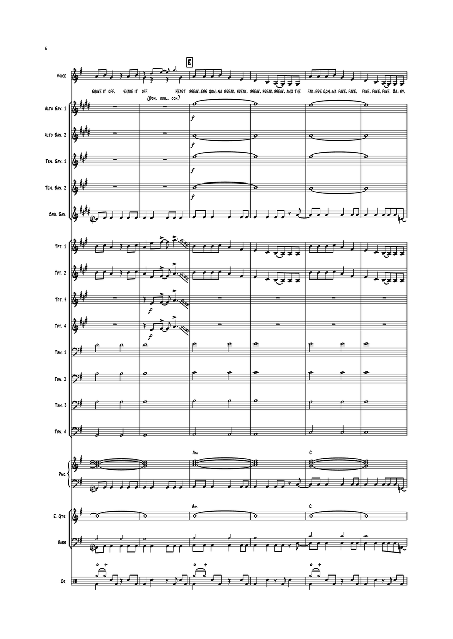 Shake It Off Shake It Off Jazz Ensemble scores gallery preview page 6