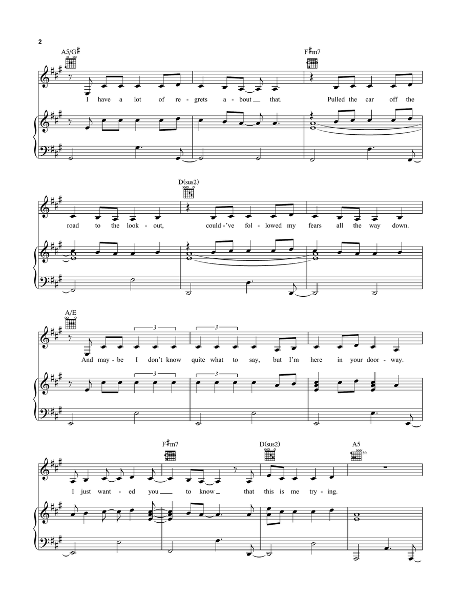 this is me trying this is me trying Piano, Vocal, Guitar scores gallery preview page 2