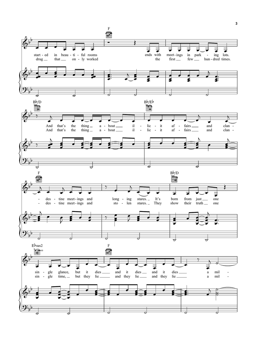 illicit affairs illicit affairs Piano, Vocal, Guitar scores gallery preview page 3