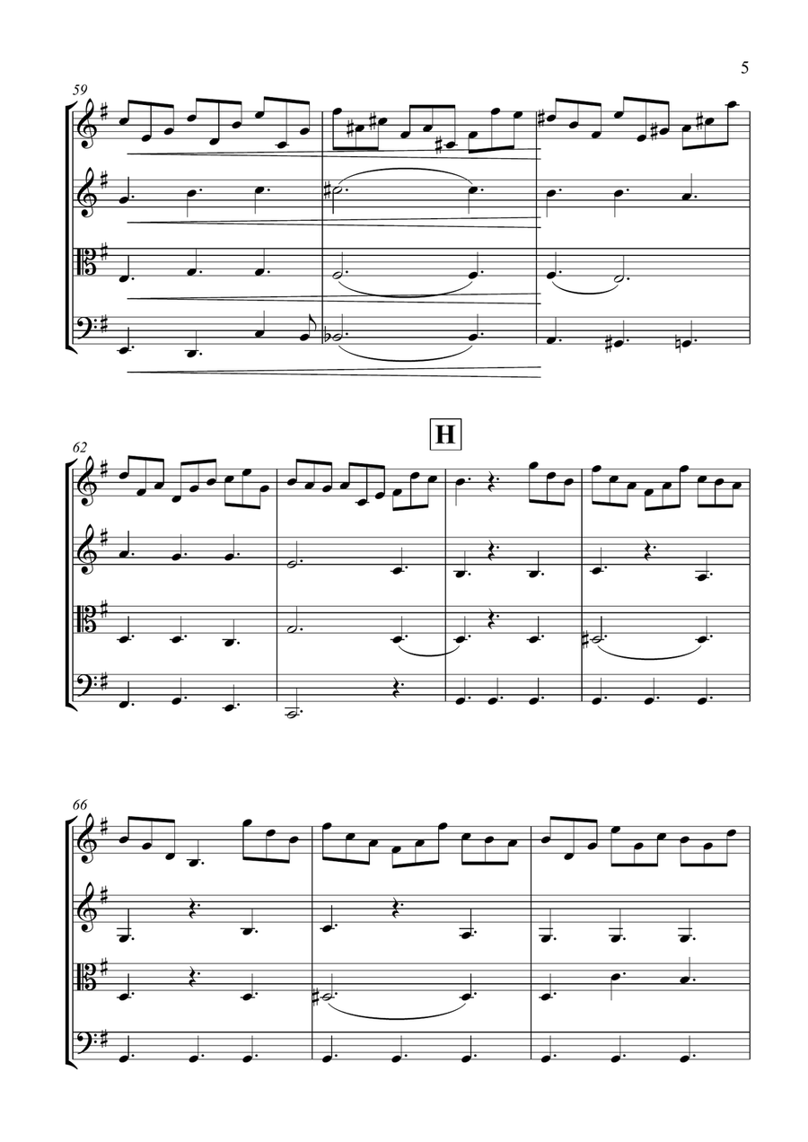 Morning Prayer - Theme and Variations - Op39 No1 - String Quartet String Quartet scores gallery preview page 6