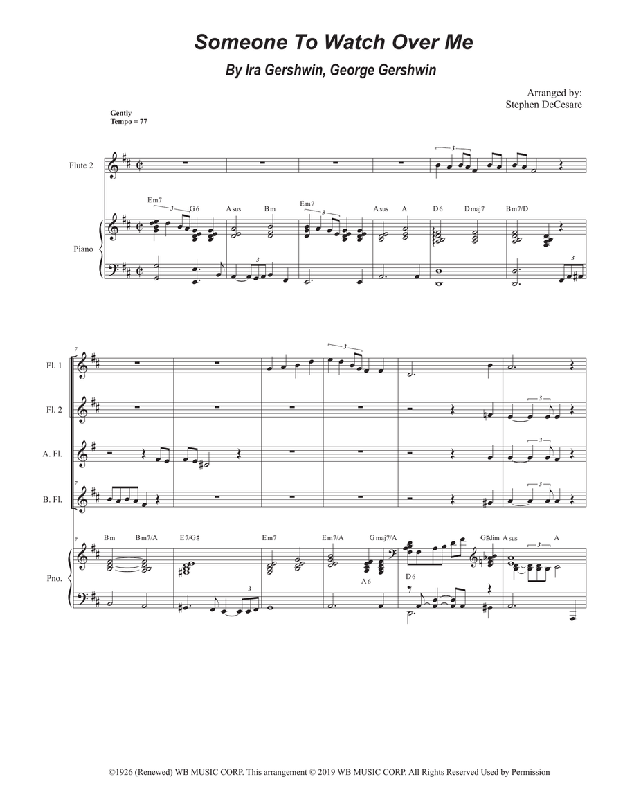 Someone To Watch Over Me Someone To Watch Over Me Flute Choir scores gallery preview page 1