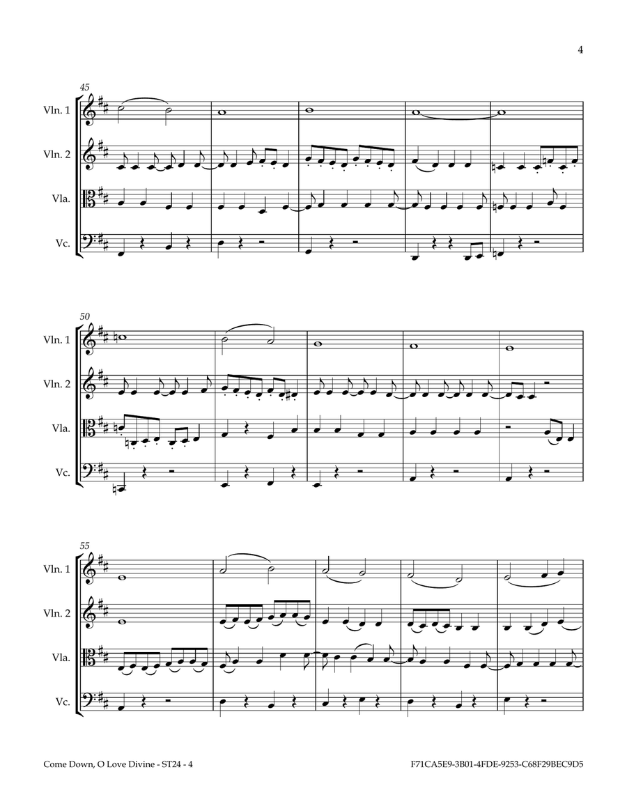 Come Down, O Love Divine by Traditional String Quartet - Digital Sheet Music page 5