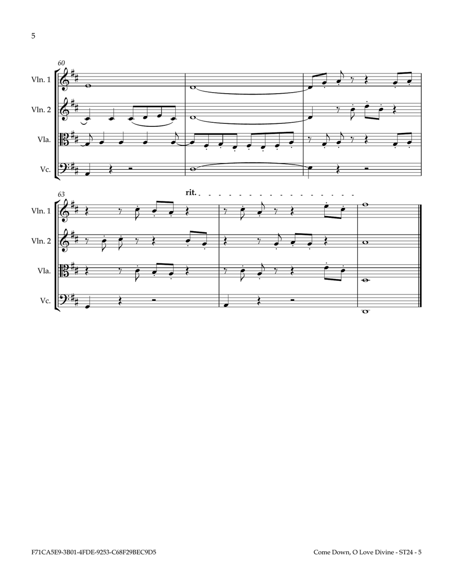Come Down, O Love Divine by Traditional String Quartet - Digital Sheet Music page 6