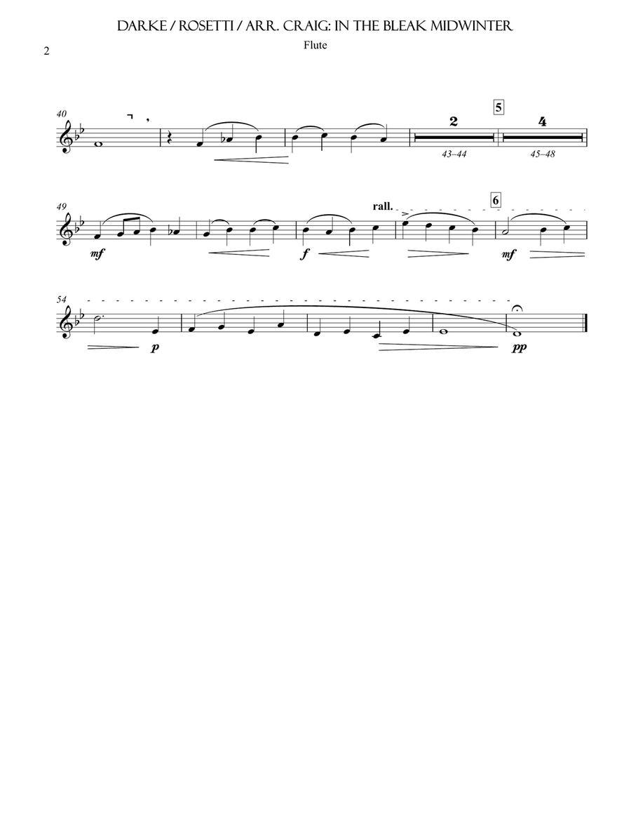 In the Bleak Midwinter Woodwind Quintet scores gallery preview page 6