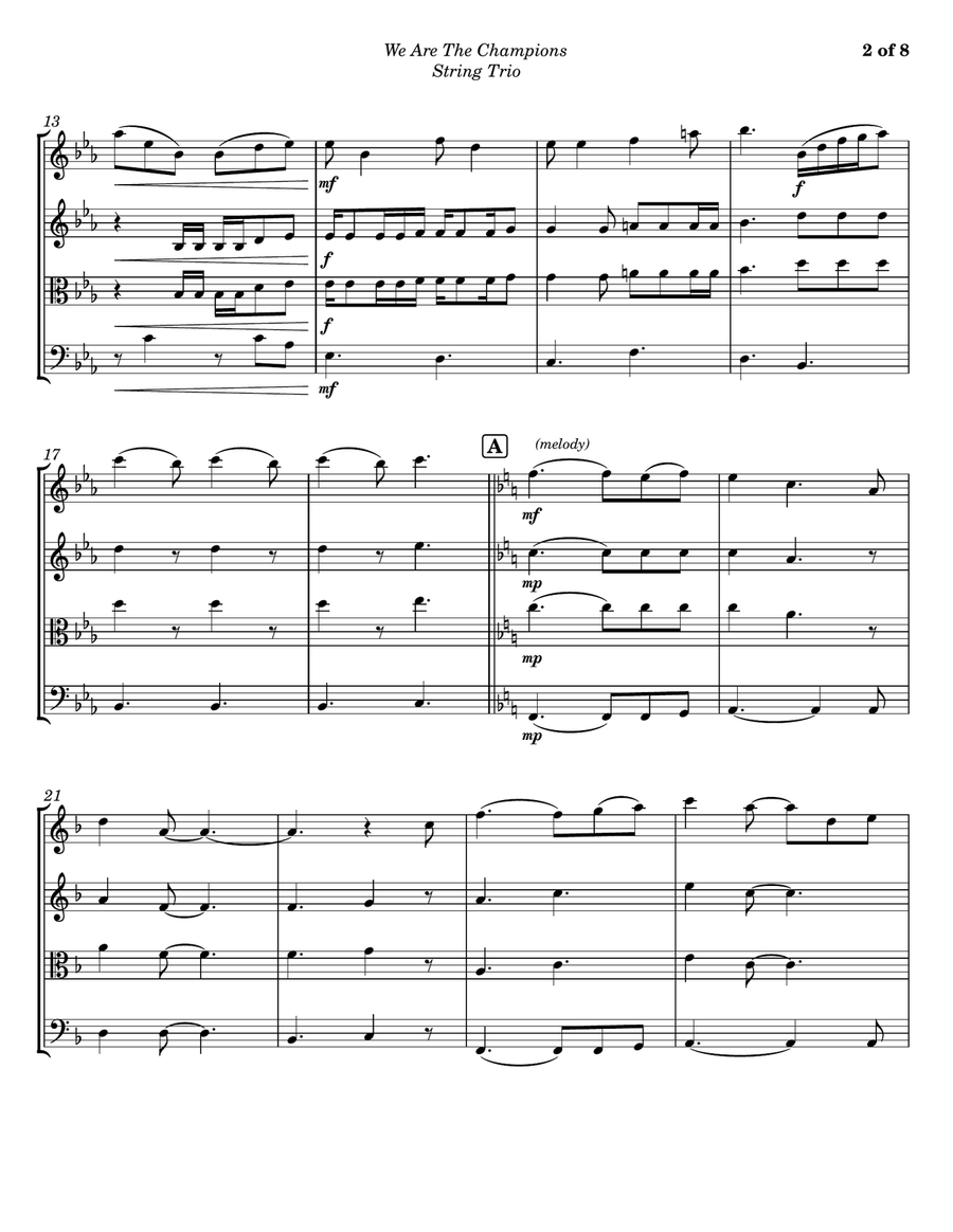 We Are The Champions We Are The Champions String Trio scores gallery preview page 2