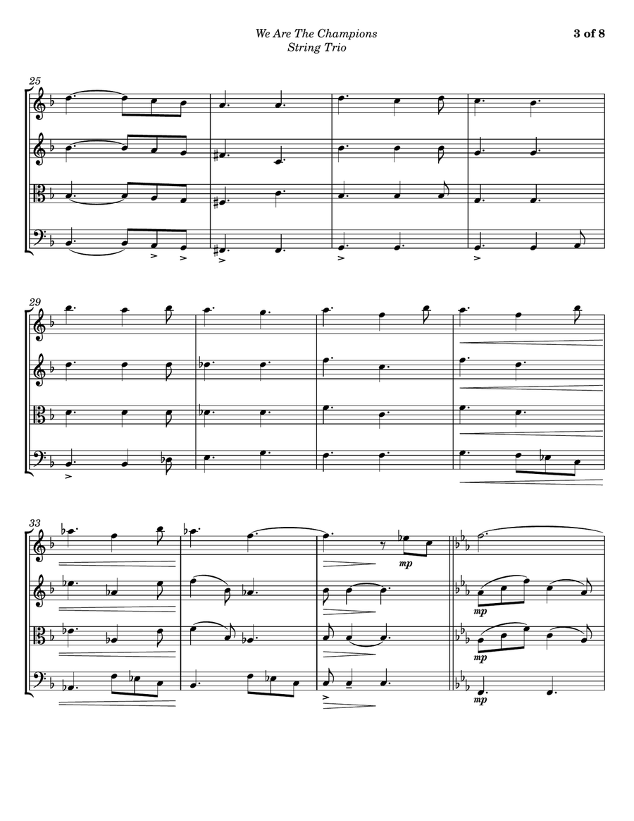 We Are The Champions We Are The Champions String Trio scores gallery preview page 3