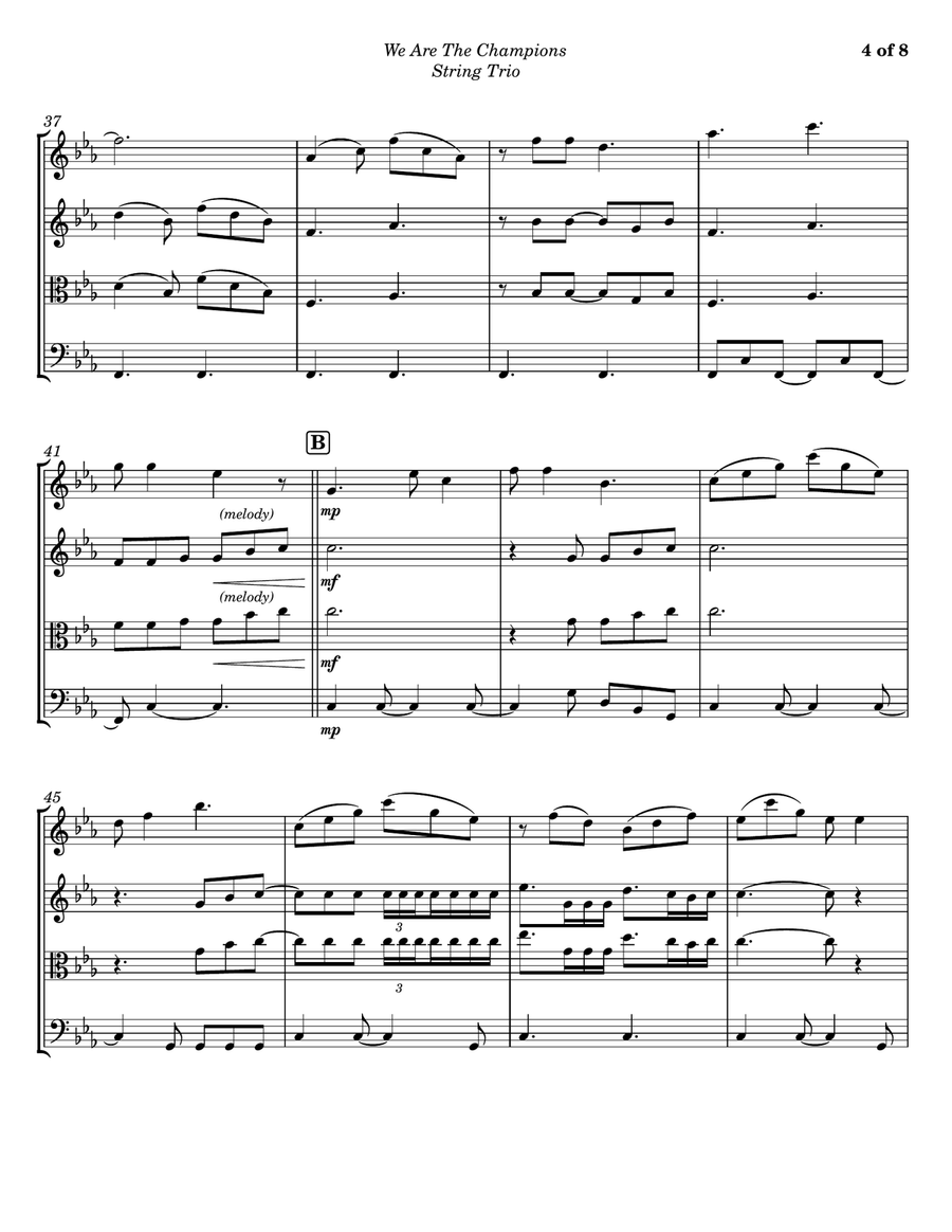 We Are The Champions We Are The Champions String Trio scores gallery preview page 4
