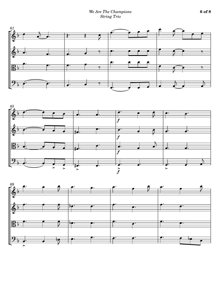 We Are The Champions We Are The Champions String Trio scores gallery preview page 6
