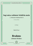 Brahms-Sagt mir,o schönste Schäfrin mein,WoO 33 No.1,in D Major mini preview