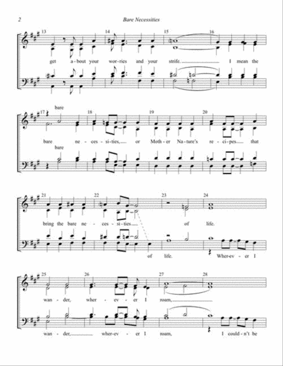 Bare Necessities Bare Necessities 4-Part scores gallery preview page 4