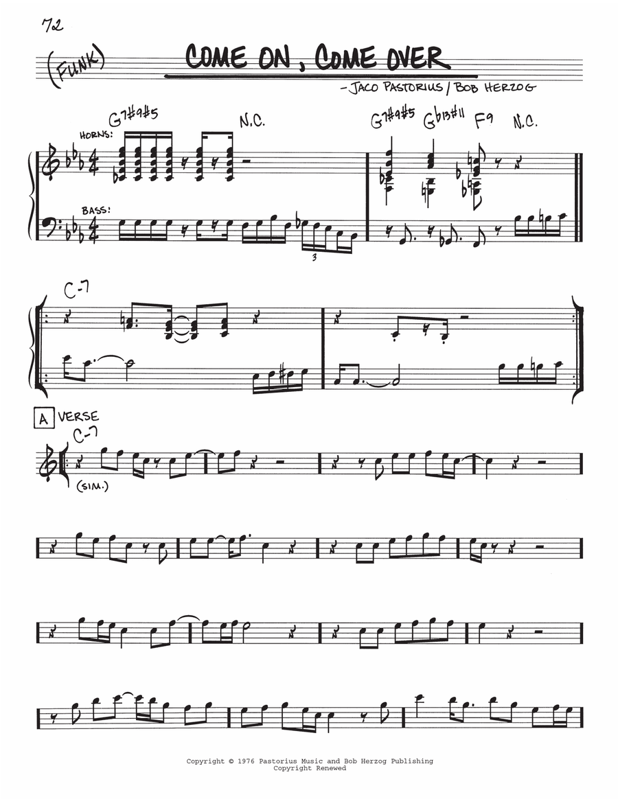 Come On, Come Over Piano scores gallery preview page 1