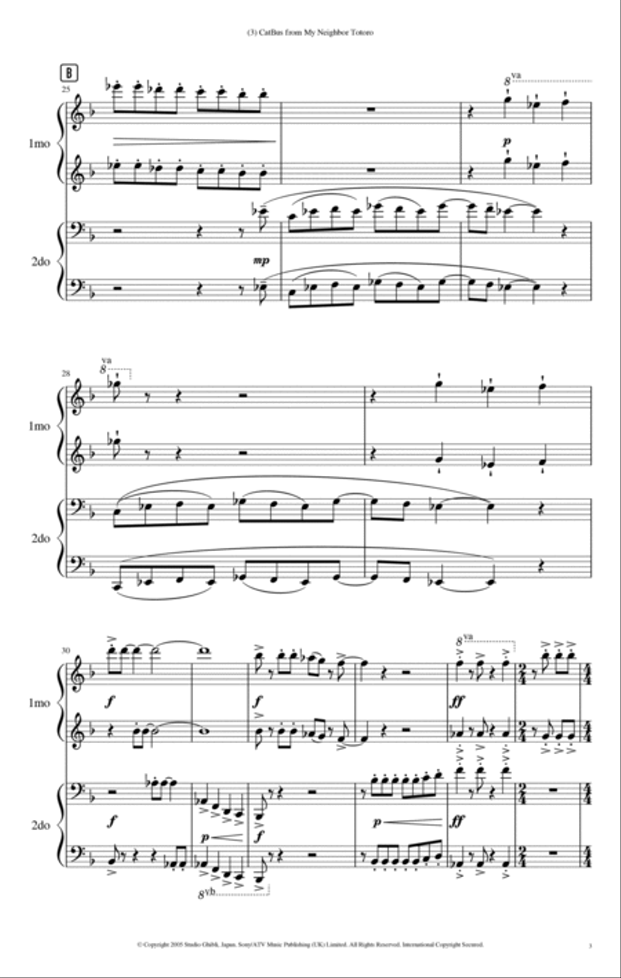 My Neighbor Totoro 1 Piano, 4-Hands scores gallery preview page 3
