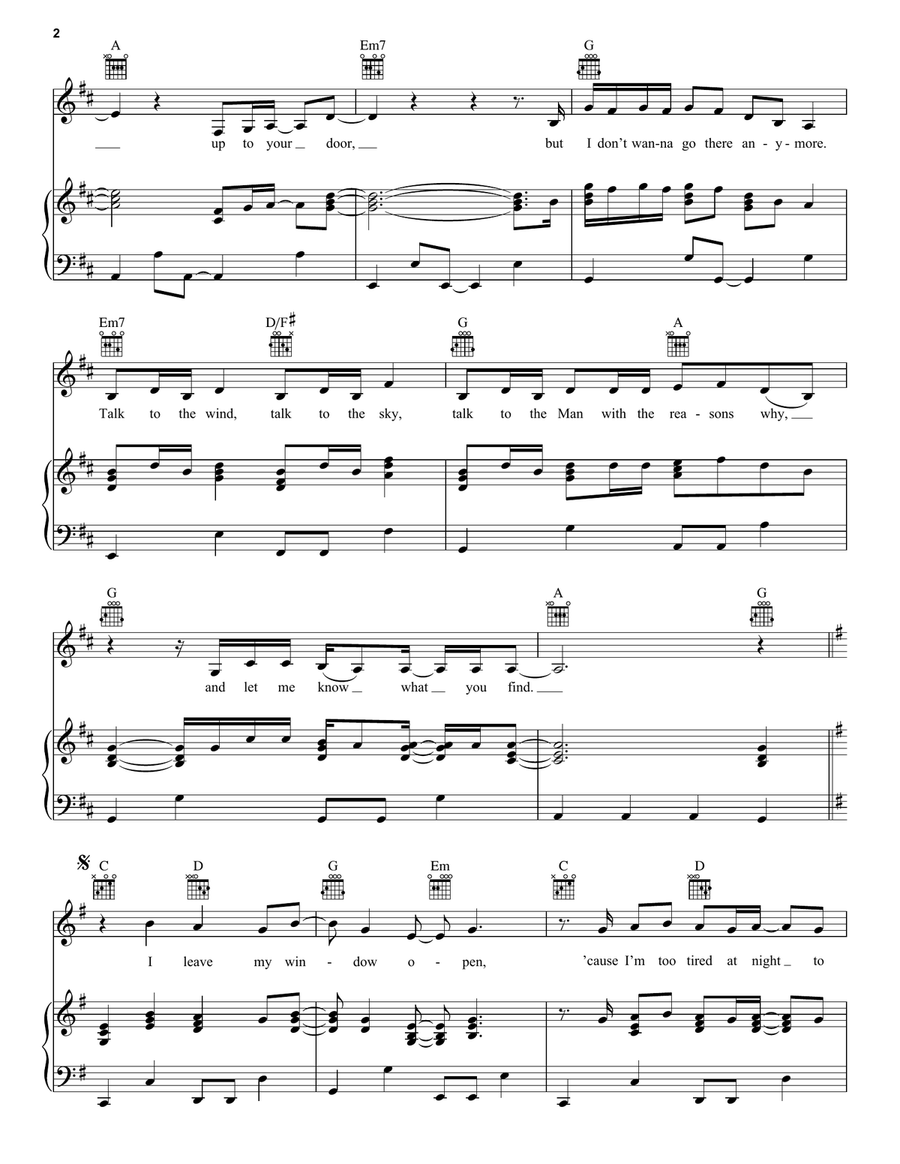 Come In With The Rain Come In With The Rain Piano, Vocal, Guitar scores gallery preview page 2