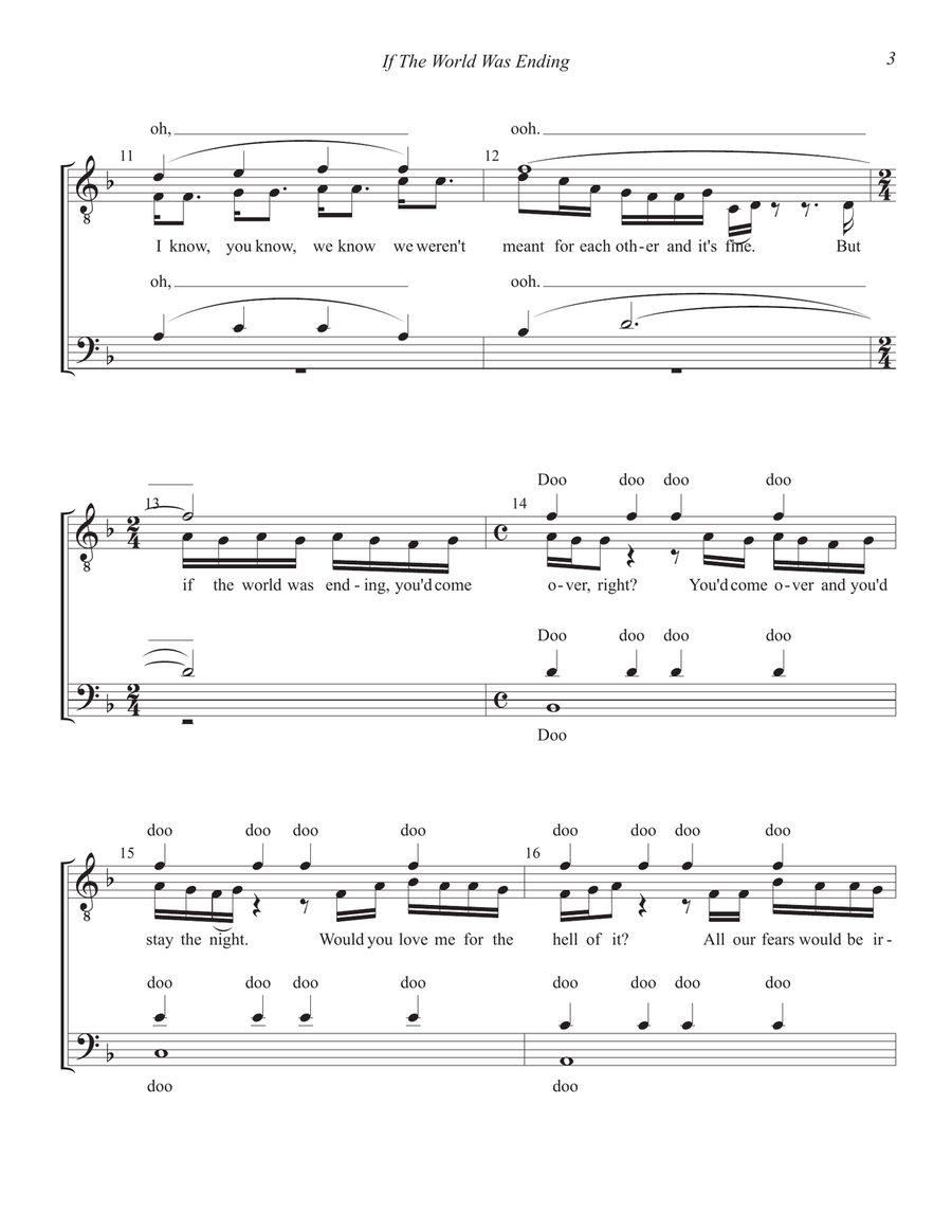 If The World Was Ending TTBB scores gallery preview page 3