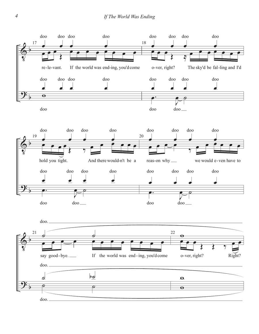 If The World Was Ending TTBB scores gallery preview page 4