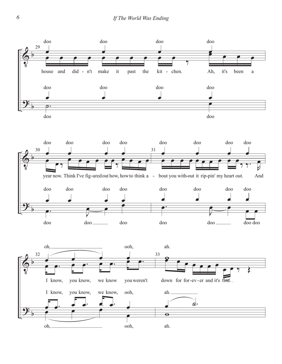 If The World Was Ending TTBB scores gallery preview page 6