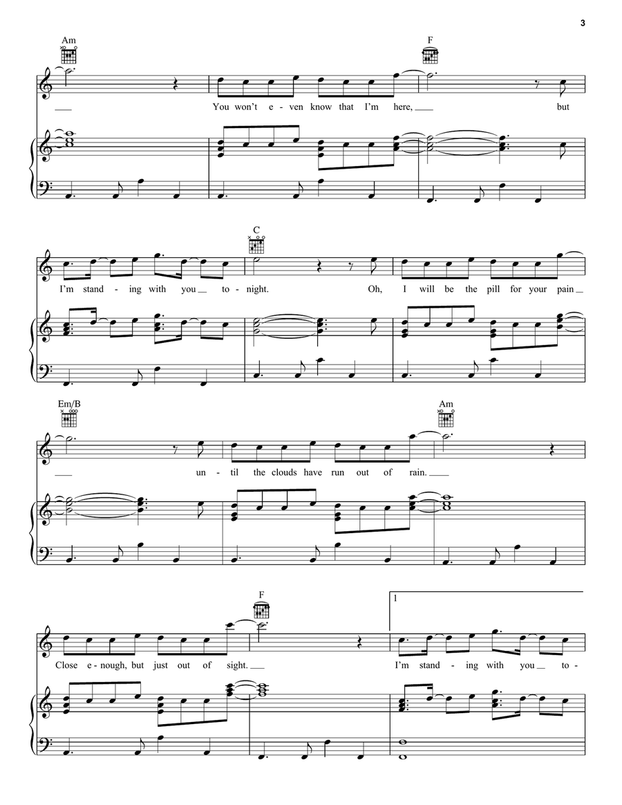 Standing With You Standing With You Piano, Vocal, Guitar scores gallery preview page 3