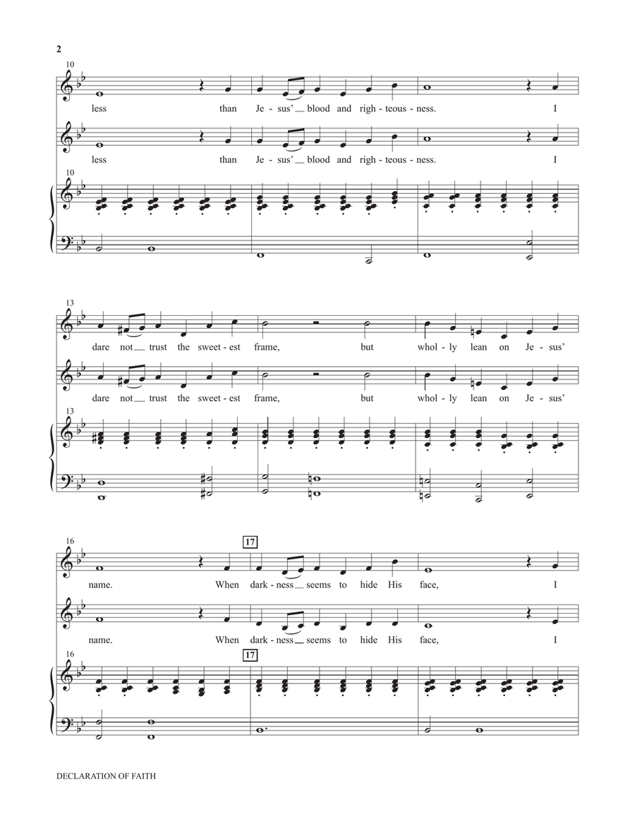 Declaration Of Faith (from Voices Together: Duets for Sanctuary Singers) Piano scores gallery preview page 2