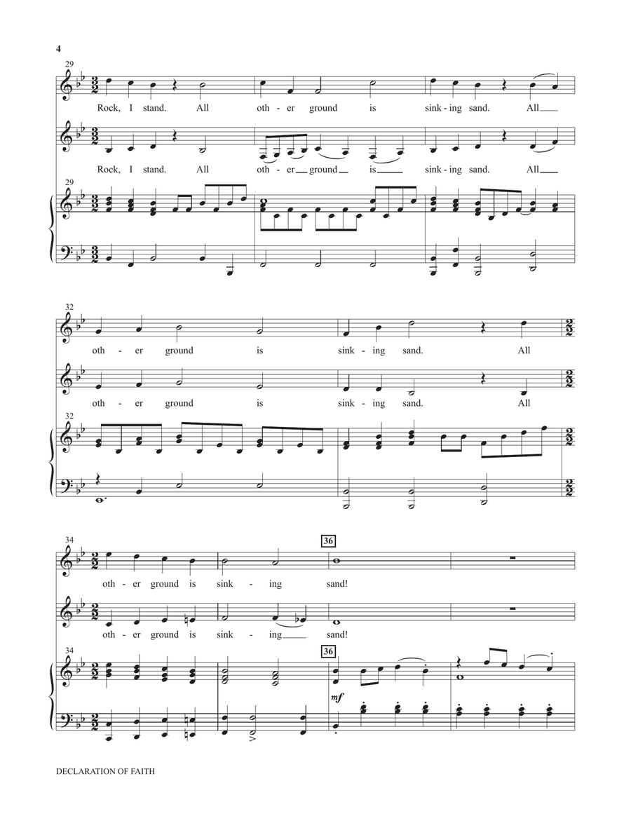 Declaration Of Faith (from Voices Together: Duets for Sanctuary Singers) Piano scores gallery preview page 4
