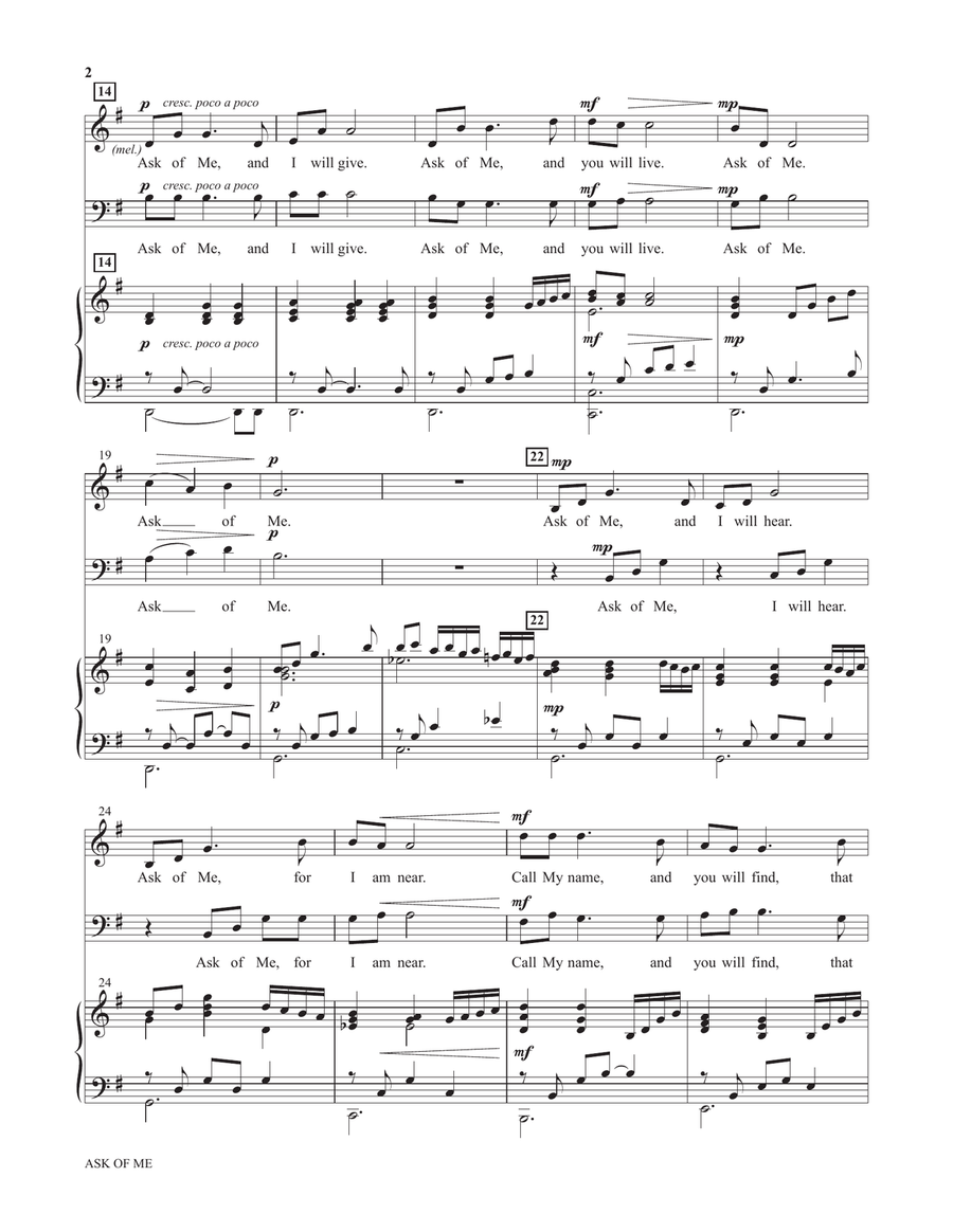 Ask Of Me (from Voices Together: Duets for Sanctuary Singers) Piano scores gallery preview page 2