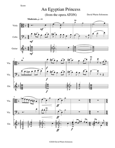 An Egyptian Princess for viola, cello and guitar
