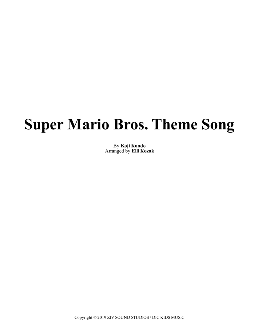 Super Mario Bros. Main Theme Piano Solo scores gallery preview page 1