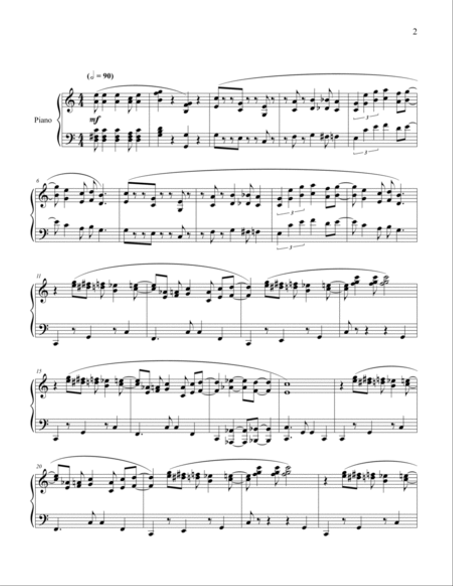Super Mario Bros. Main Theme Piano Solo scores gallery preview page 2