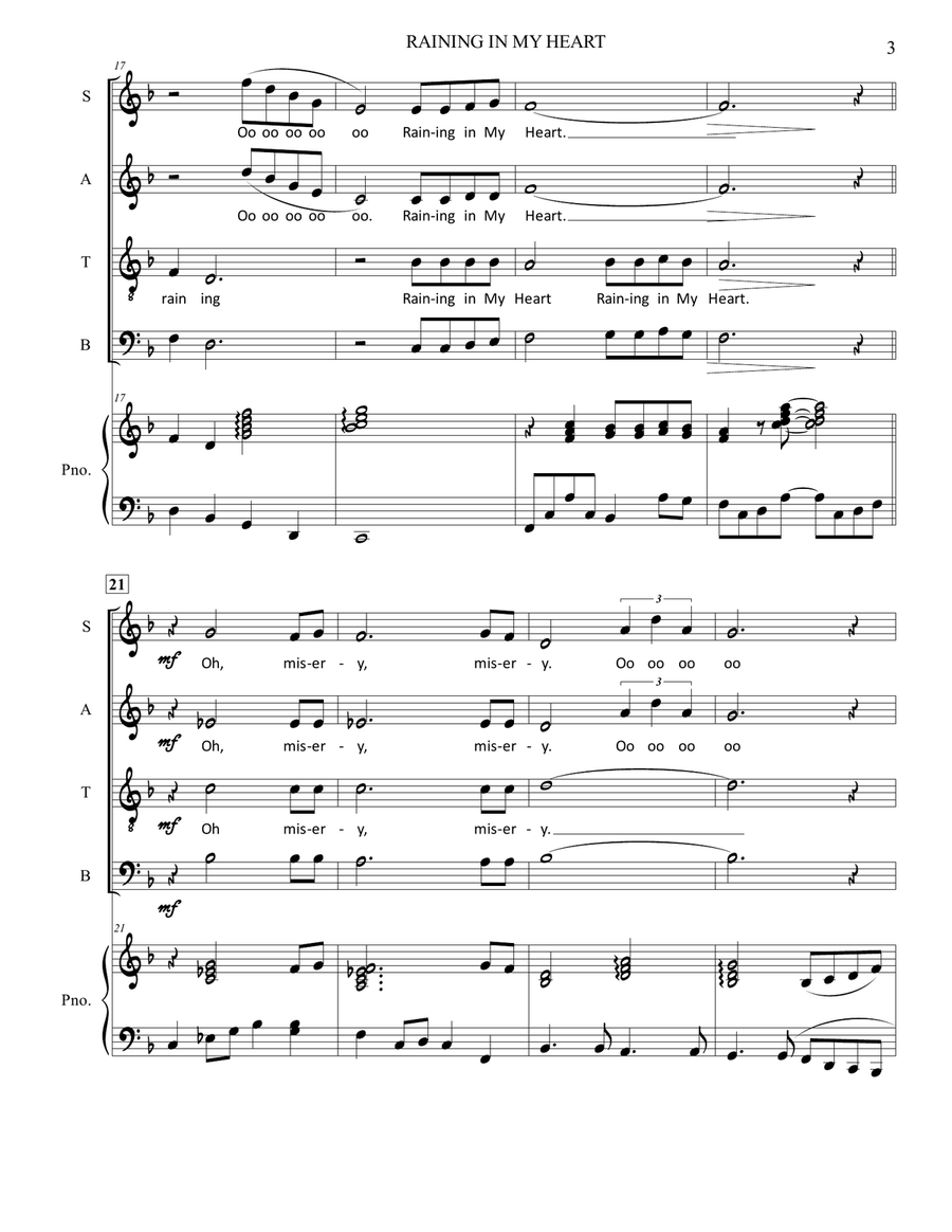Raining In My Heart Raining In My Heart 4-Part scores gallery preview page 3