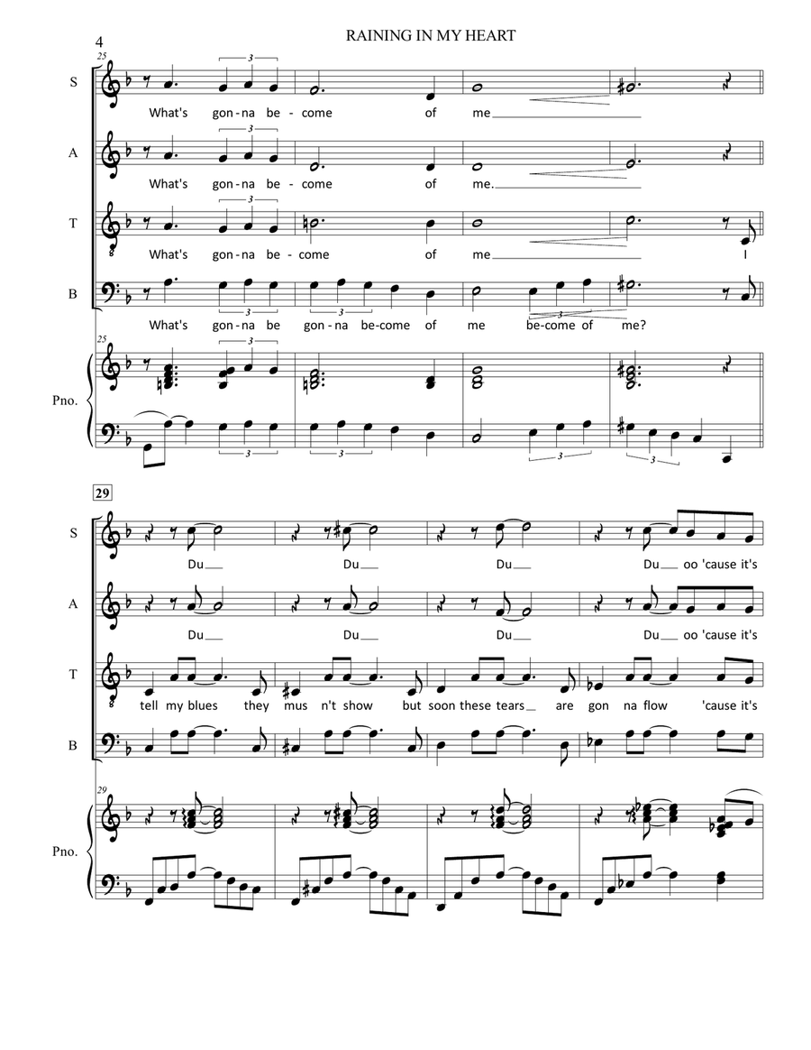Raining In My Heart Raining In My Heart 4-Part scores gallery preview page 4