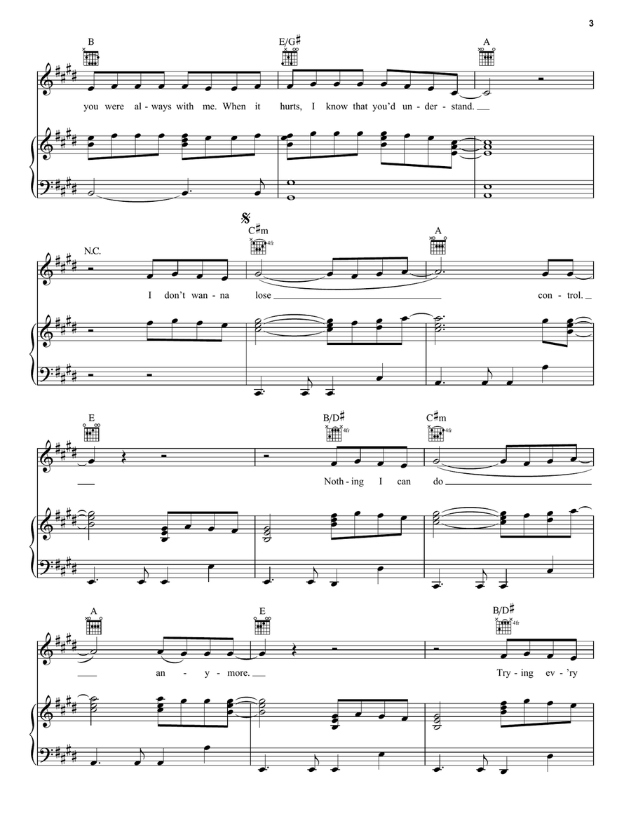 Control Control Piano, Vocal, Guitar scores gallery preview page 3