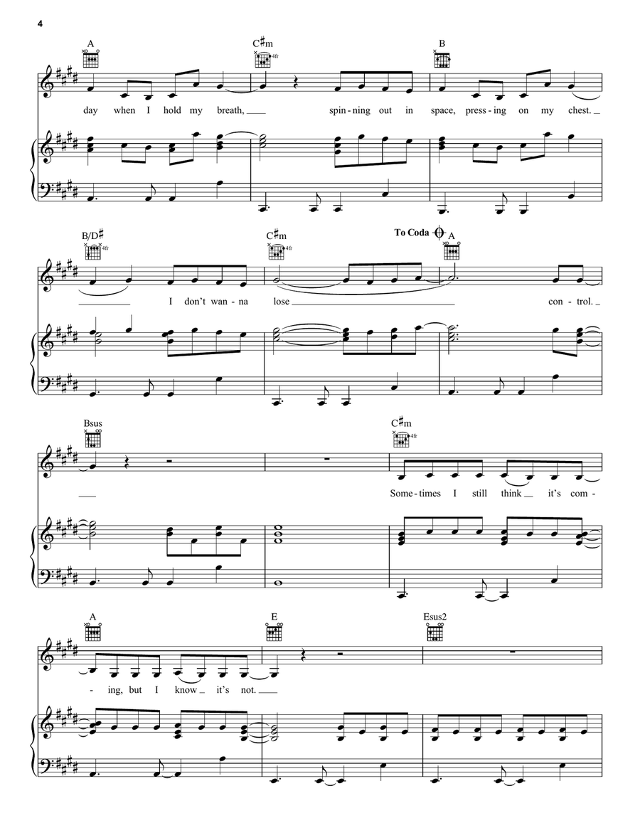 Control Control Piano, Vocal, Guitar scores gallery preview page 4