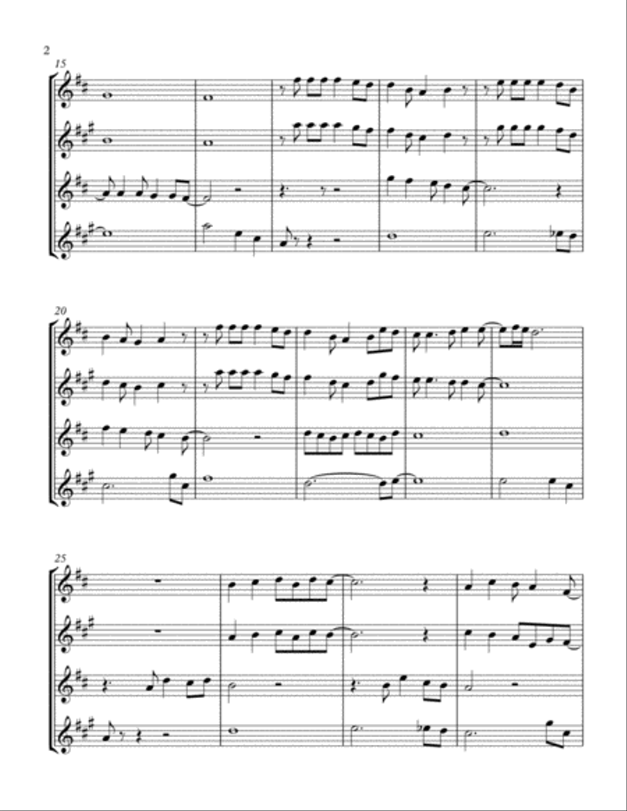 Feliz Navidad Woodwind Quartet scores gallery preview page 2