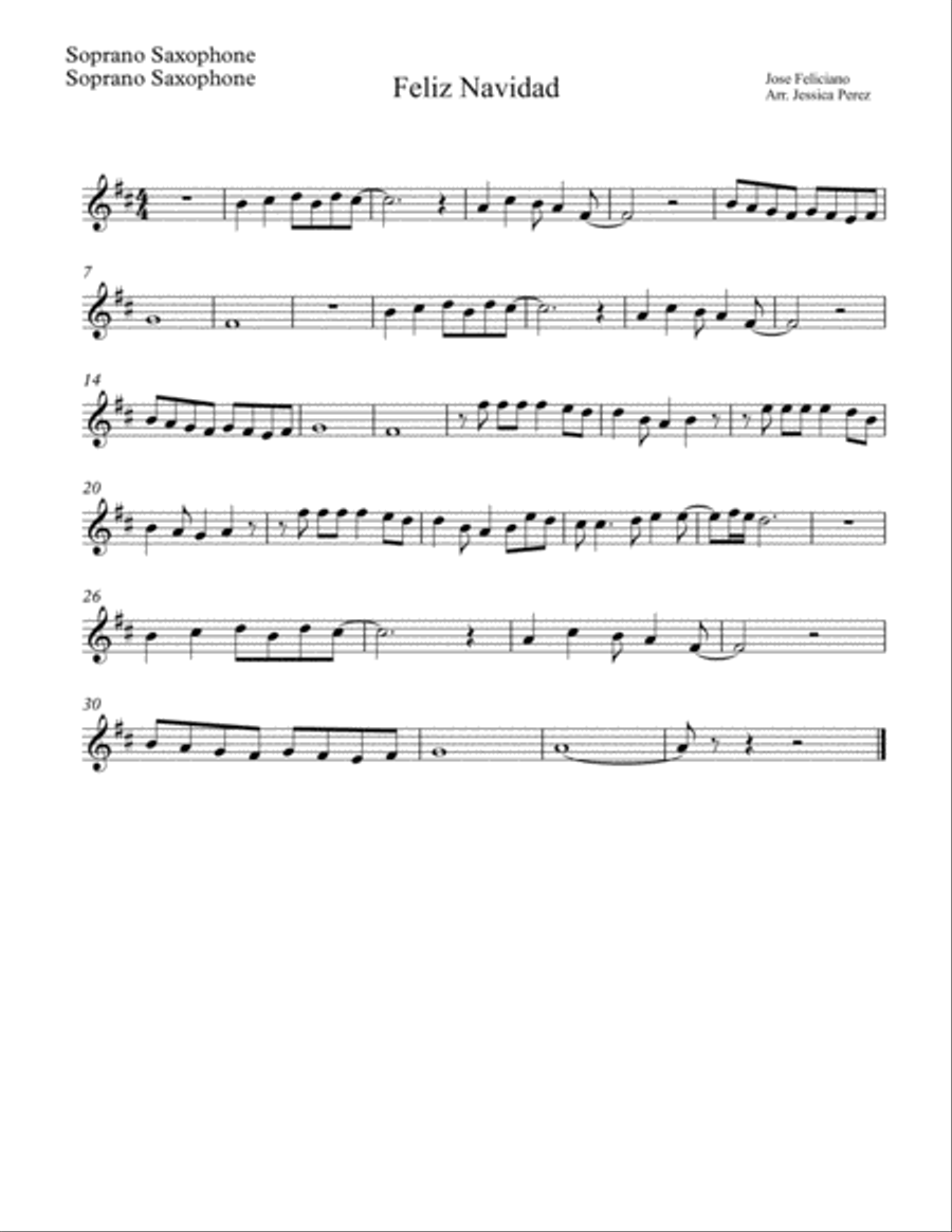 Feliz Navidad Woodwind Quartet scores gallery preview page 4