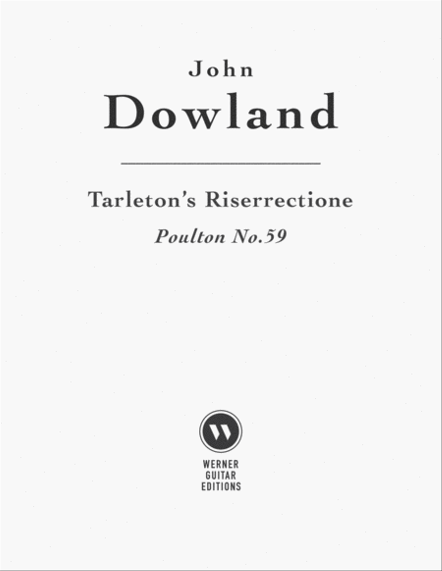 Tarleton's Resurrection by John Dowland for Guitar Acoustic Guitar scores gallery preview page 1