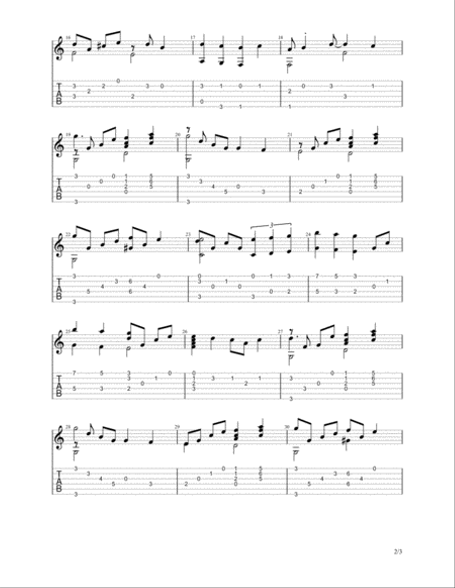 A Whole New World Guitar Tablature scores gallery preview page 2