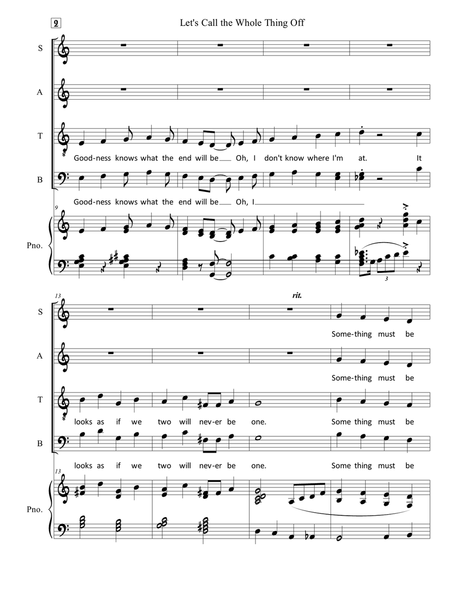 Let's Call The Whole Thing Off 4-Part scores gallery preview page 2