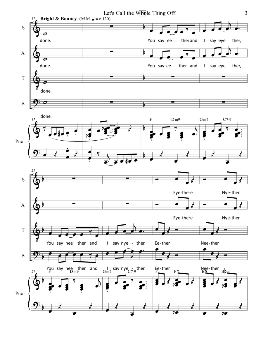 Let's Call The Whole Thing Off 4-Part scores gallery preview page 3
