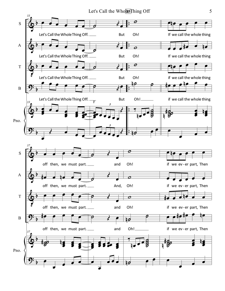 Let's Call The Whole Thing Off 4-Part scores gallery preview page 5