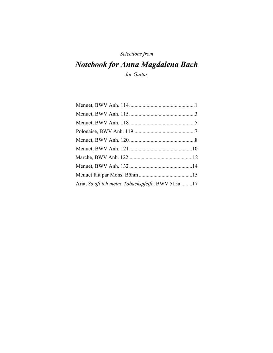 Selections from Notebook for Anna Magdalena Bach (for Solo Guitar) Classical Guitar scores gallery preview page 3