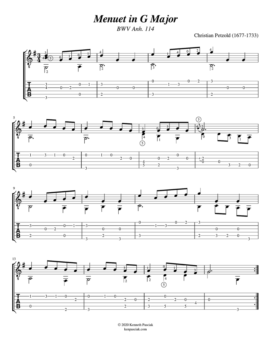Selections from Notebook for Anna Magdalena Bach (for Solo Guitar) Classical Guitar scores gallery preview page 4