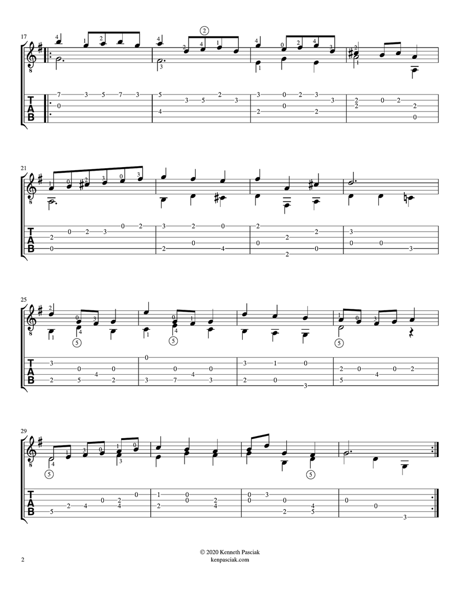 Selections from Notebook for Anna Magdalena Bach (for Solo Guitar) Classical Guitar scores gallery preview page 5