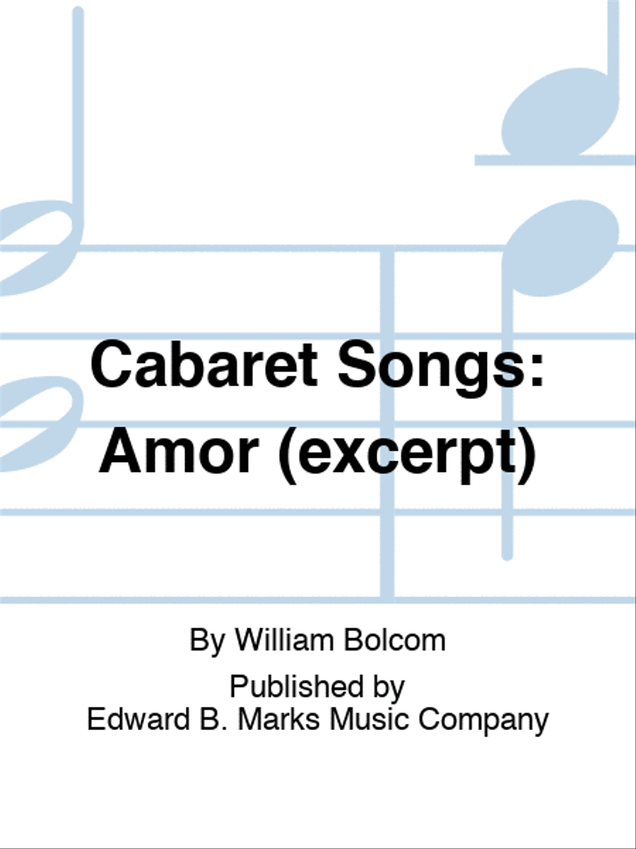 Cabaret Songs: Amor (excerpt) Score scores gallery preview page 1
