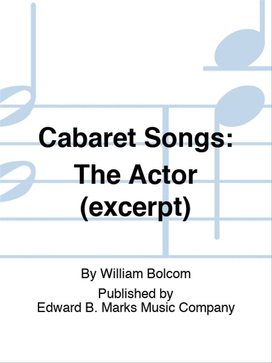 Cabaret Songs: The Actor (excerpt) Score scores gallery preview page 1
